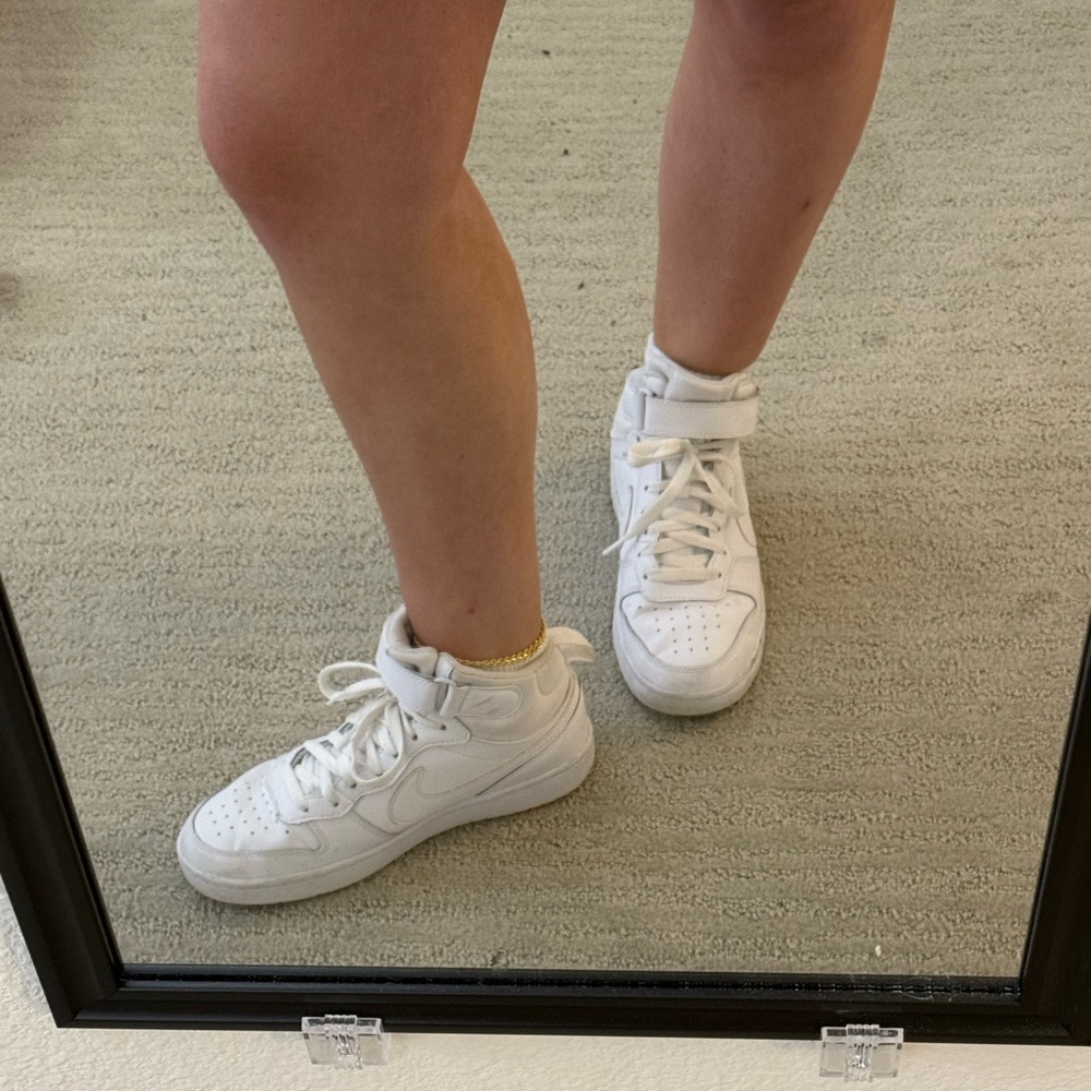 Nike White Classic mid top Sneakers Sleek Design